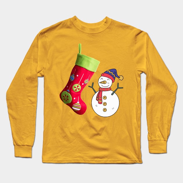 Christmas  Snowmen With Shocks Long Sleeve T-Shirt by HJDesign